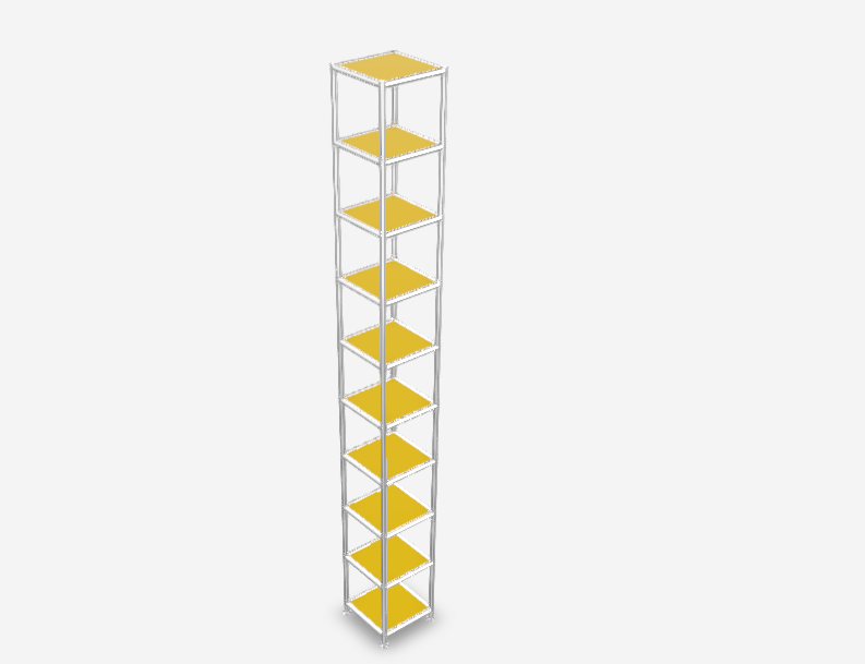 Shelf yellow with small panels
