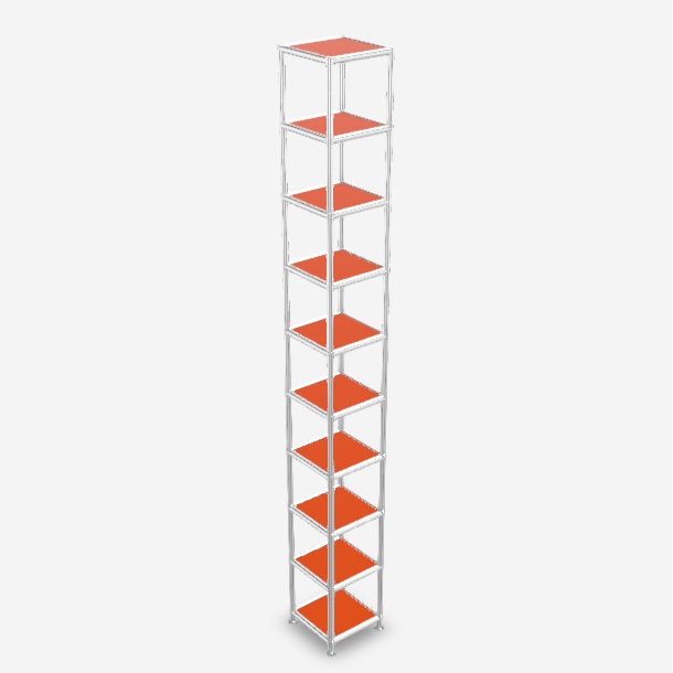 Shelf orange with small panels