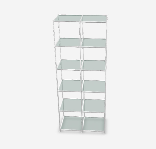 Shelf with glass trays
